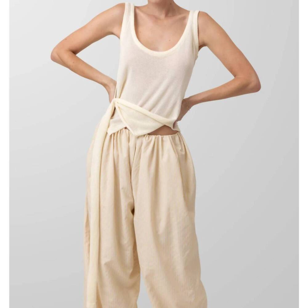 NEW LINE AND DOT alvynne drape tissue tank top in cream